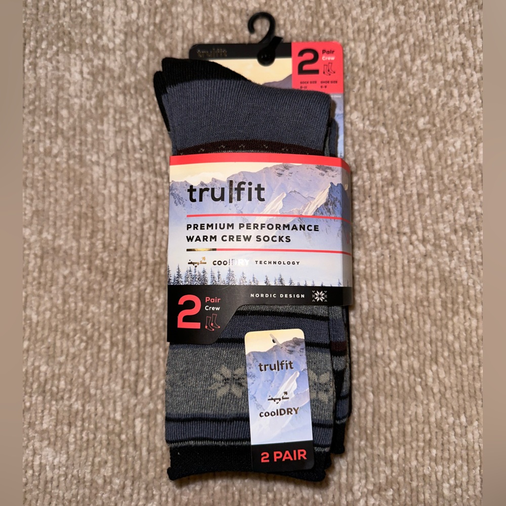NWT Tru|Fit Performance Crew Socks